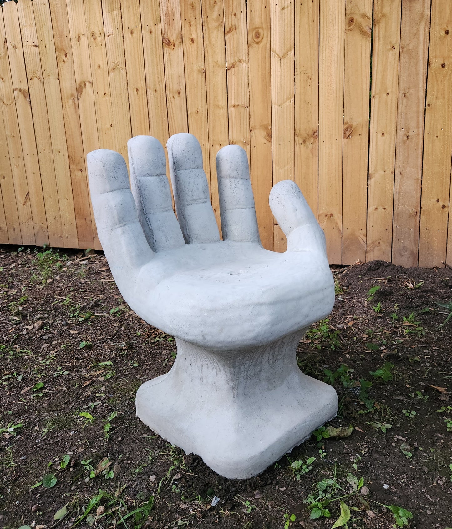 Set of 2 Abstract Sculptural Concrete Art Outdoor Seats Hand Shaped