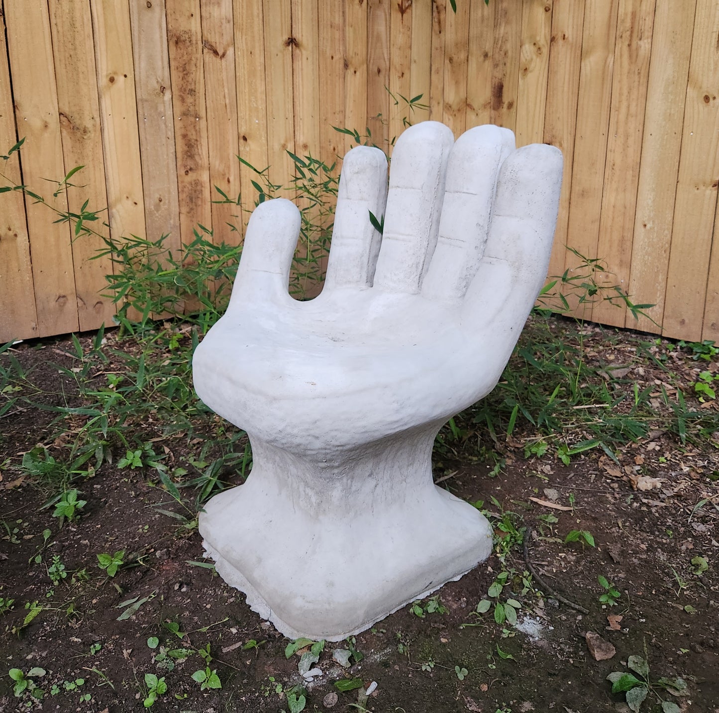 Set of 2 Abstract Sculptural Concrete Art Outdoor Seats Hand Shaped