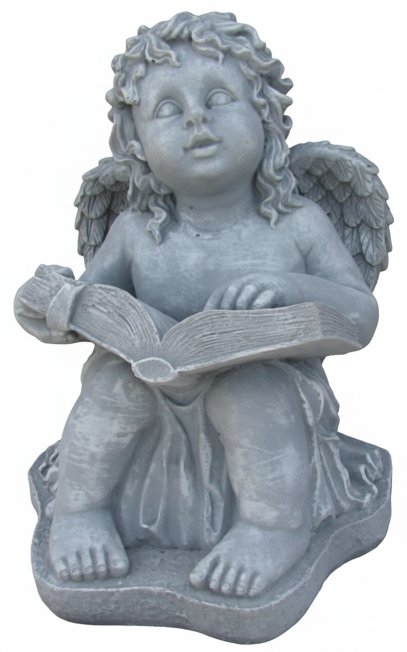 Studious Cherub Angel Reading Book Concrete Mold