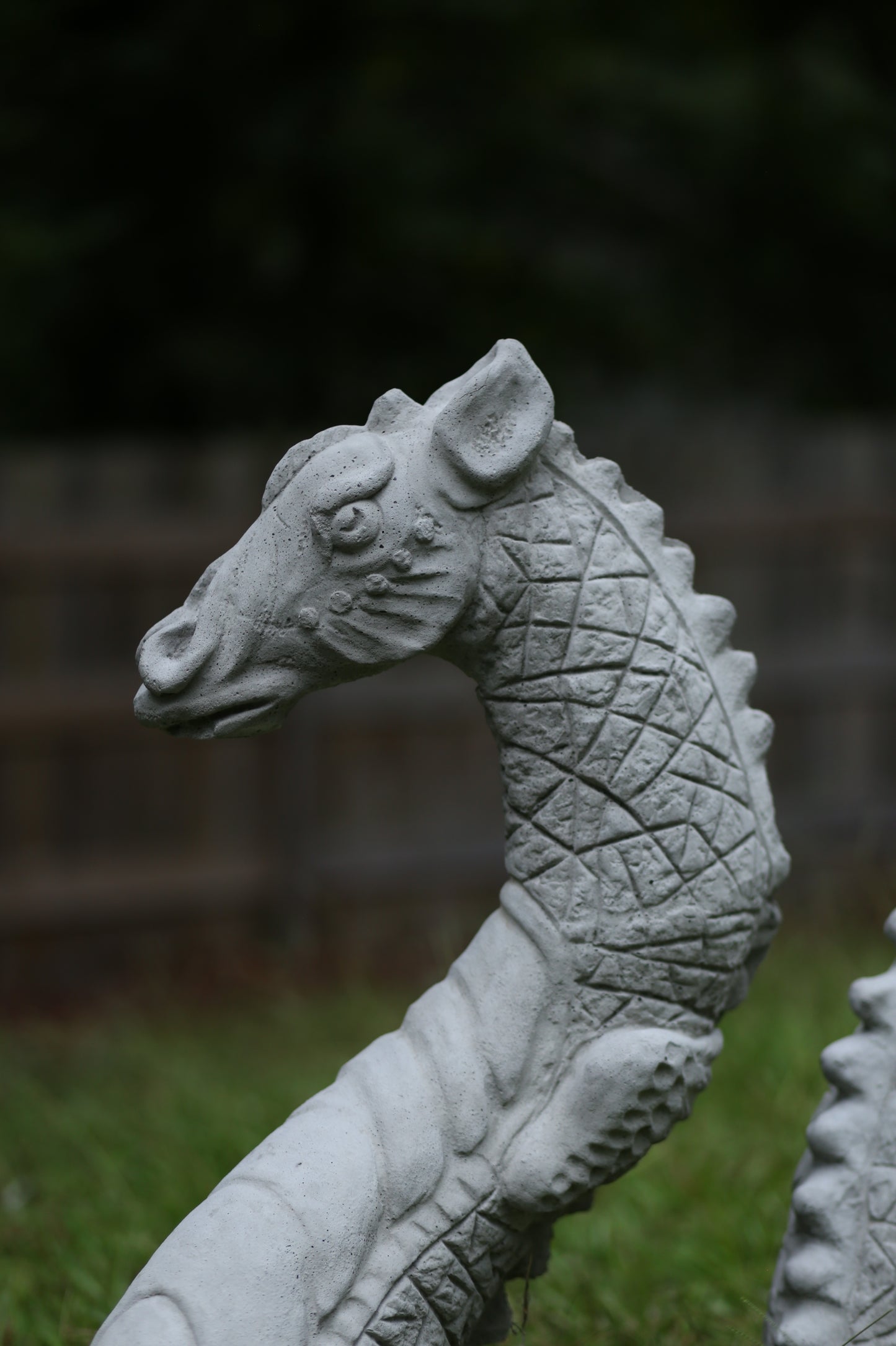 3 Piece Concrete Dragon Statue