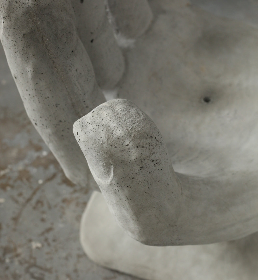 Set of 2 Abstract Sculptural Concrete Art Outdoor Seats Hand Shaped