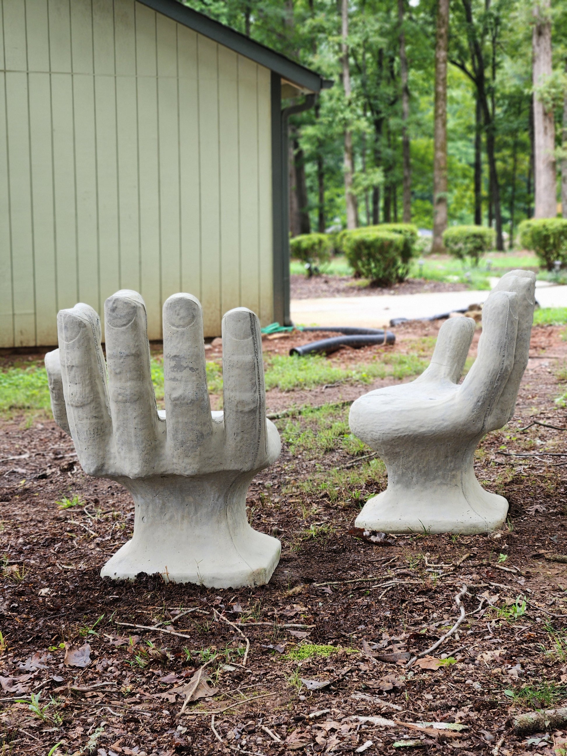 Concrete Hand Chairs, Set of 2 - Image 6