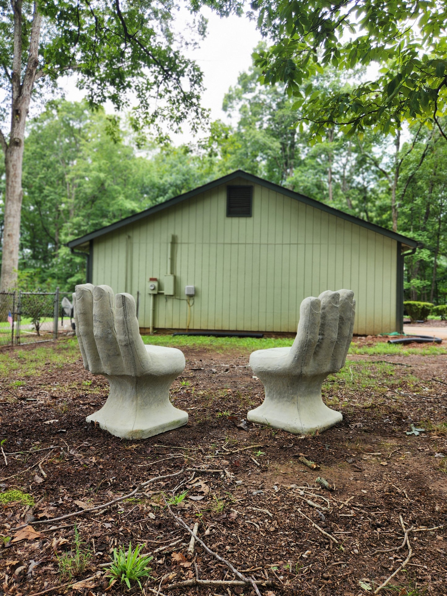 Concrete Hand Chairs, Set of 2 - Image 7