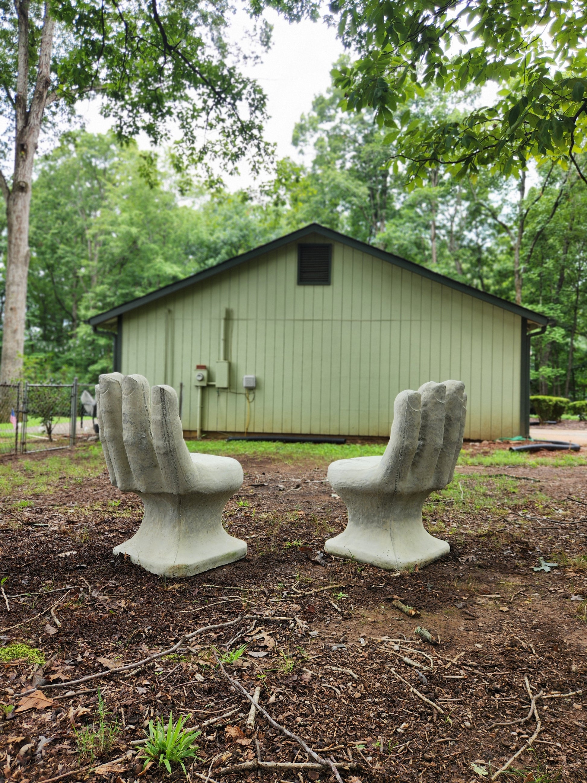 Concrete Hand Chairs, Set of 2 - Image 7