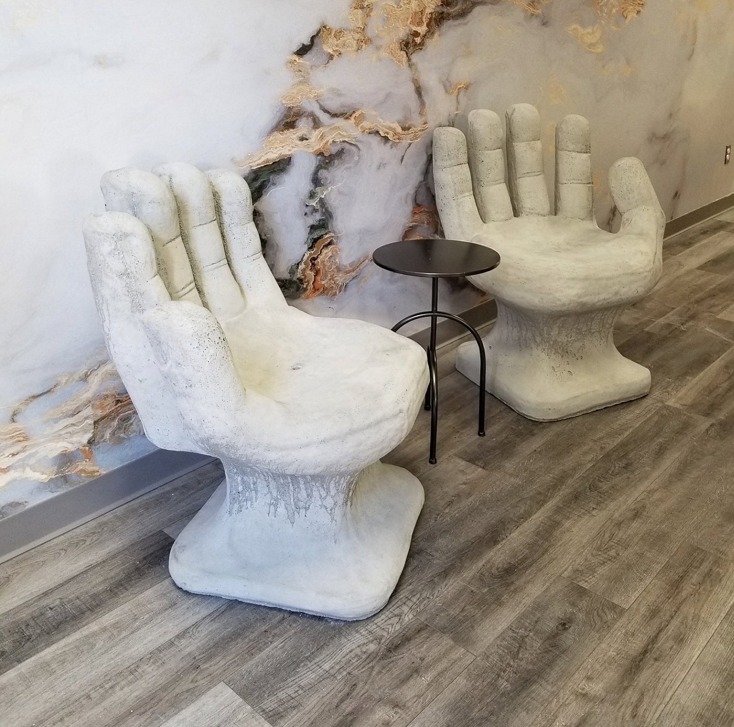 Concrete Hand Chairs, Set of 2 - Image 12