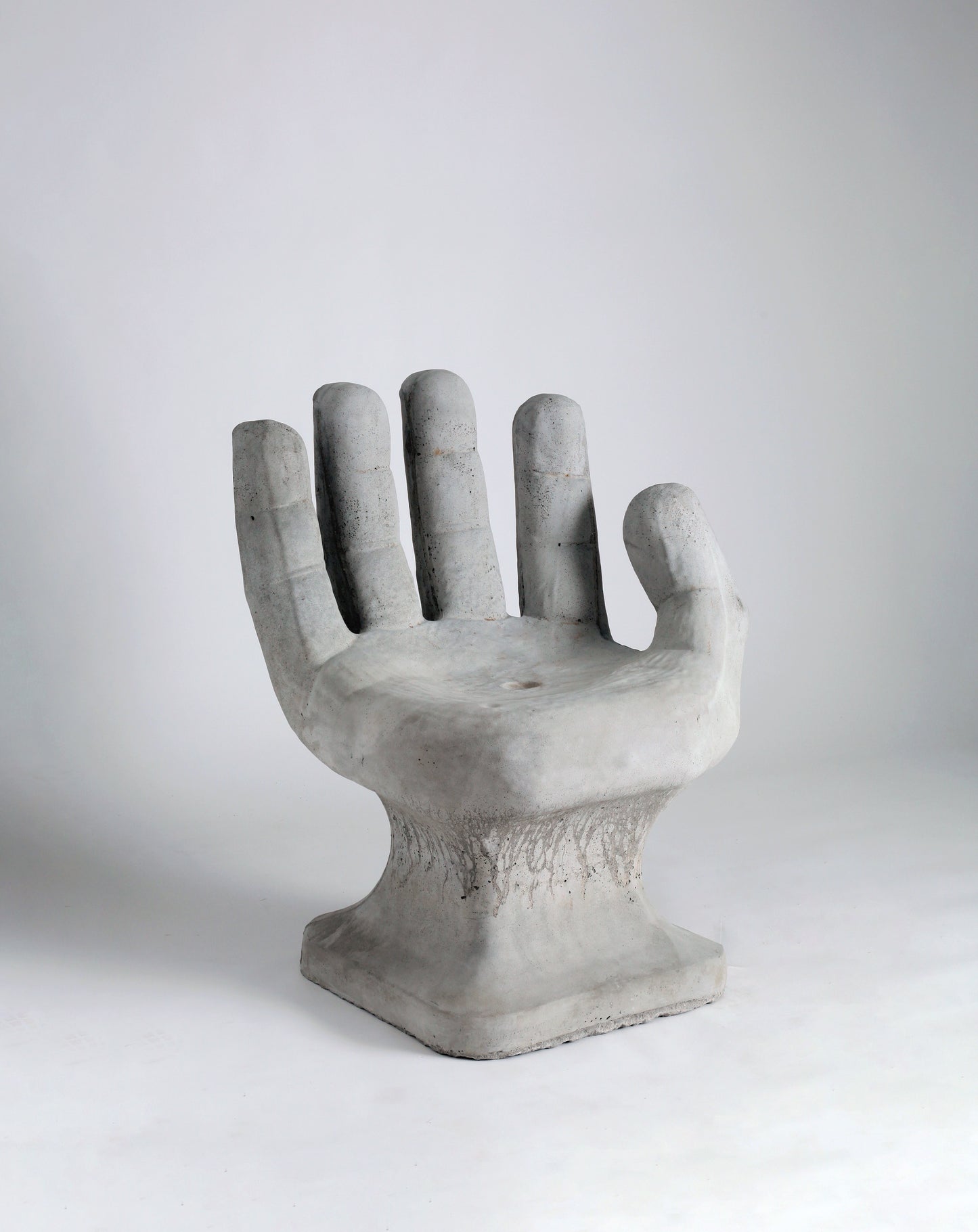 Set of 2 Abstract Sculptural Concrete Art Outdoor Seats Hand Shaped