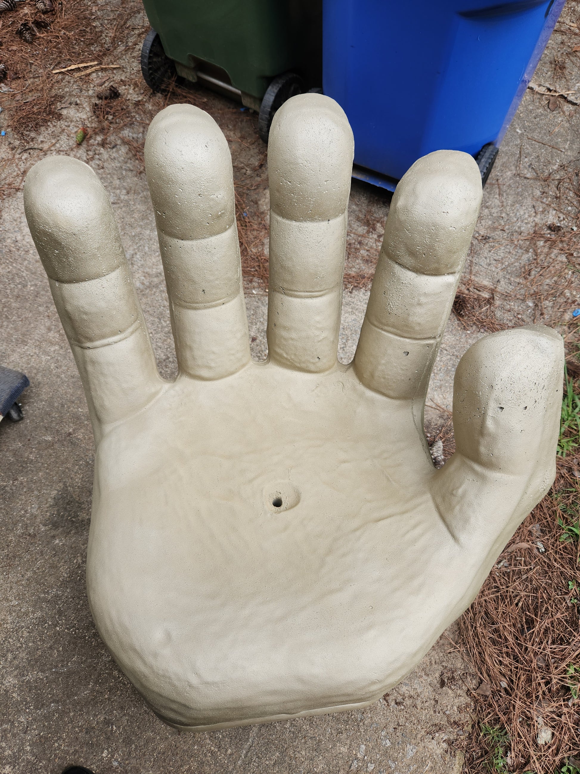 Contemporary Gold Concrete Hand Chairs - Image 3