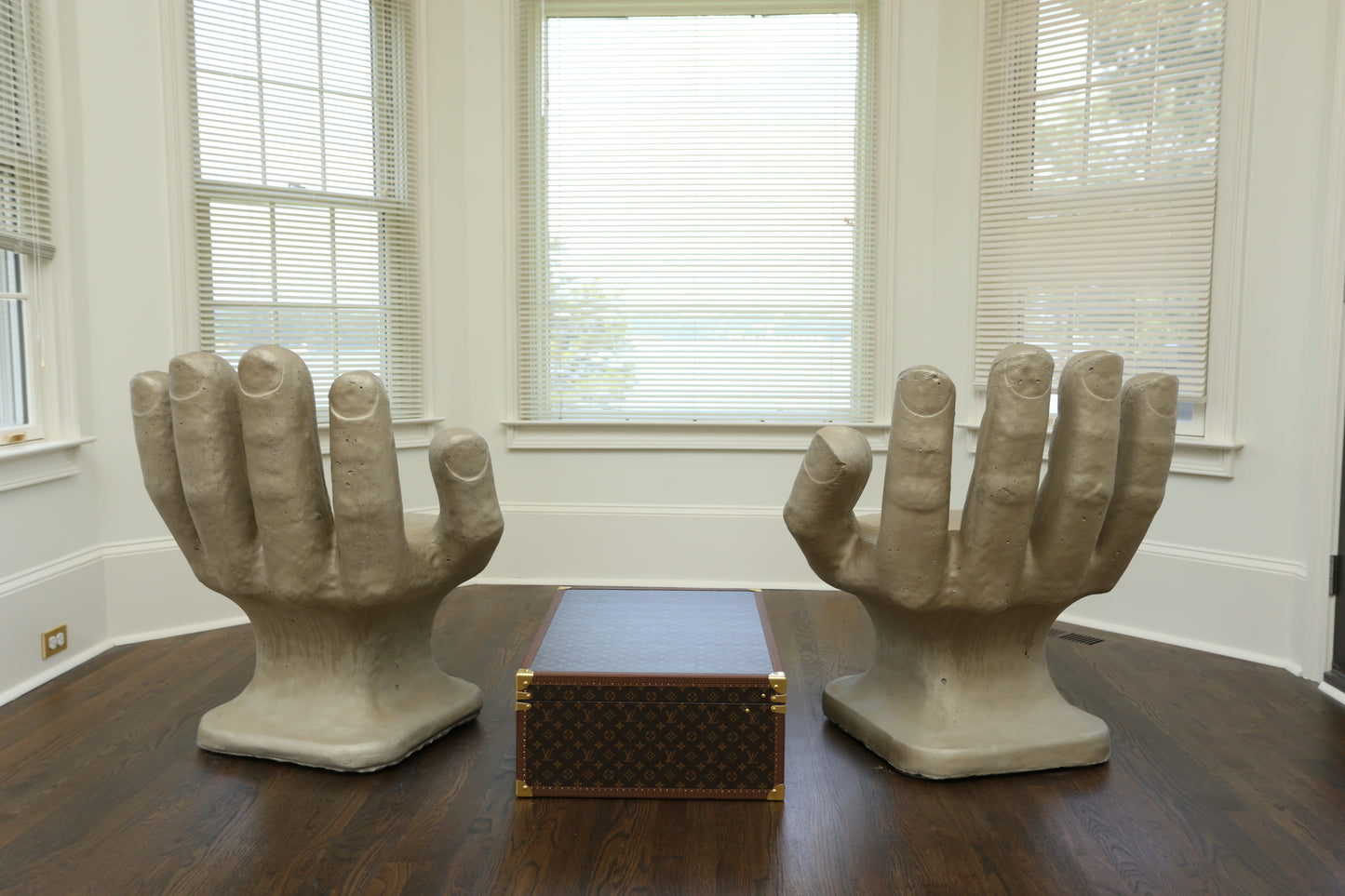 Contemporary Gold Concrete Hand Chairs - Image 7