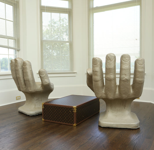 Contemporary Gold Concrete Hand Chairs - Image 8