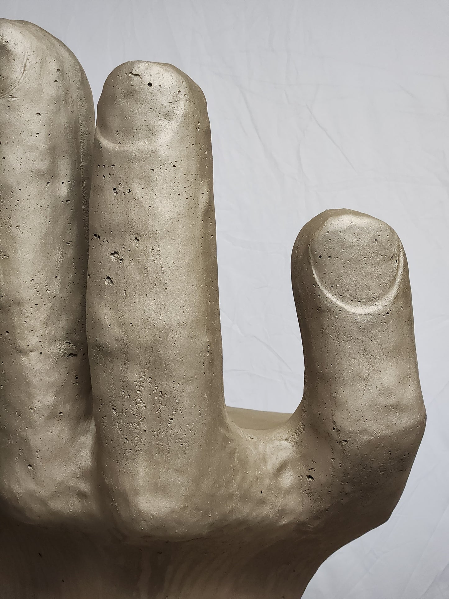 Contemporary Gold Concrete Hand Chairs - Image 9