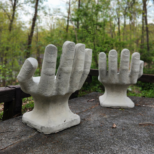 Outdoor Modern Concrete Hand Chairs, Set of 2