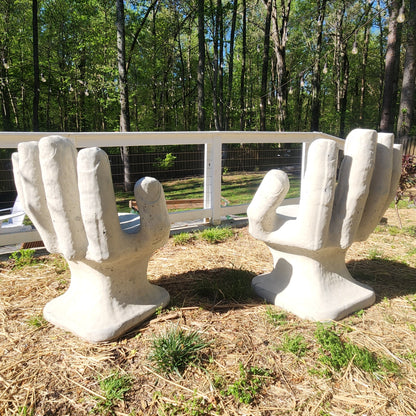 Outdoor Modern Concrete Hand Chairs, Set of 2