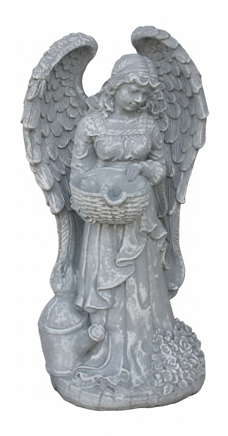 Guardian Angel with Basket Concrete Mold