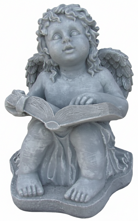 Studious Cherub Angel Reading Book Concrete Mold