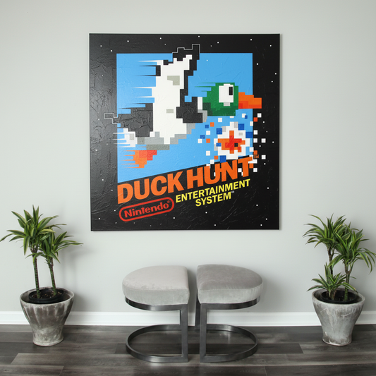 Hand Painted Acrylic on Canvas Art, Duck Hunt