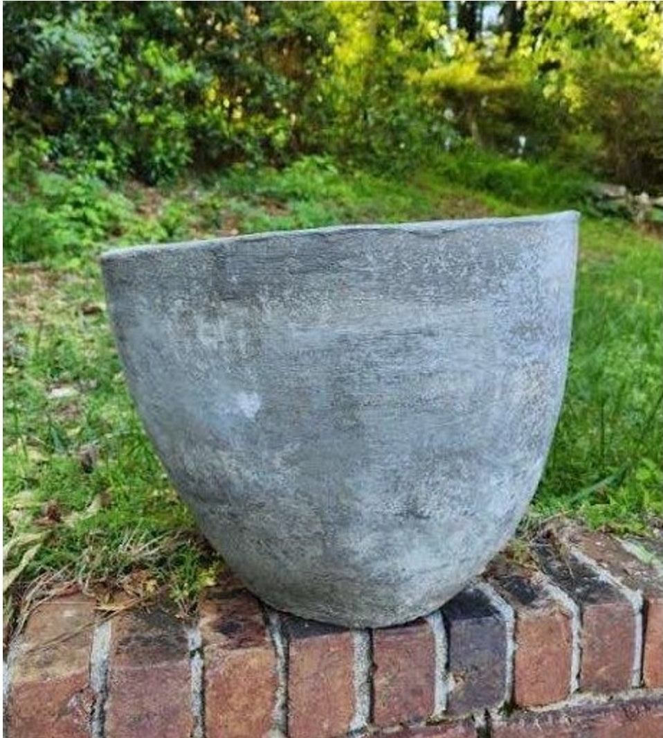 Contemporary Concrete Face Planters, Set of 3