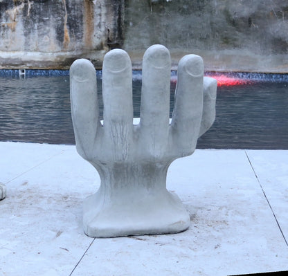 Outdoor Modern Concrete Hand Chairs, Set of 2