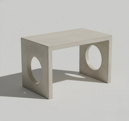 Modern Concrete Circle Cutout Bench