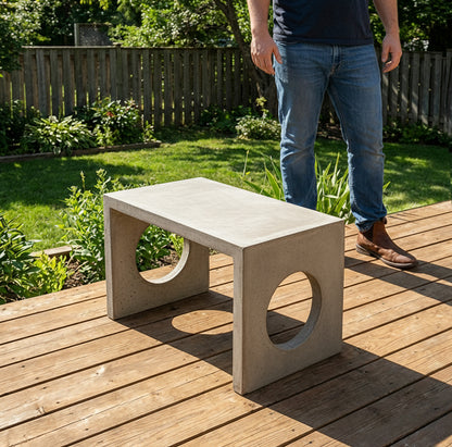 Modern Concrete Circle Cutout Bench