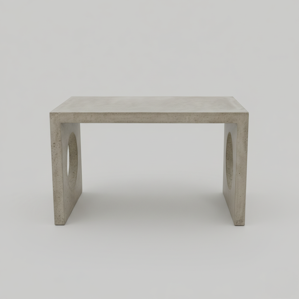 Modern Concrete Circle Cutout Bench