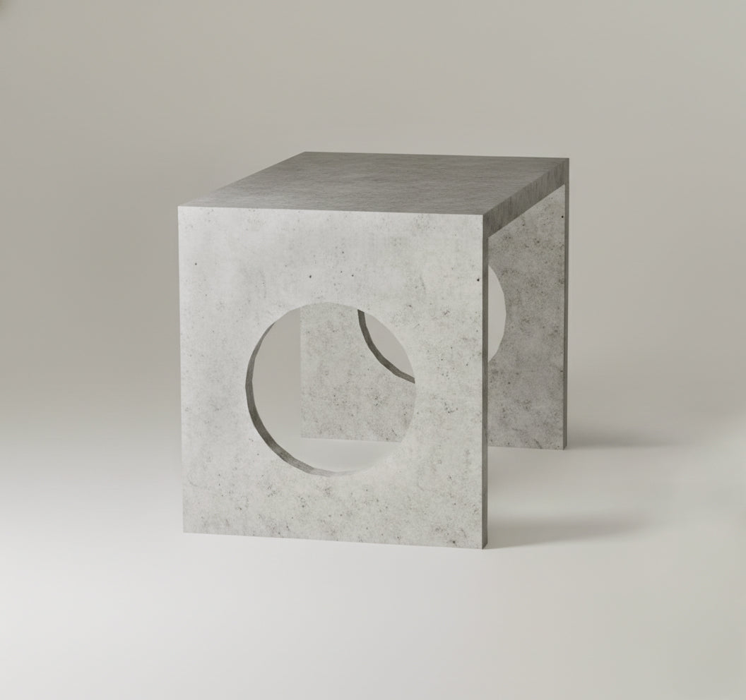Modern Concrete Circle Cutout Bench