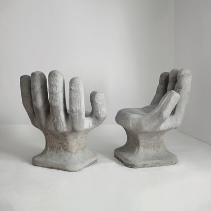 Concrete Hand Shaped Chairs, Set of 2