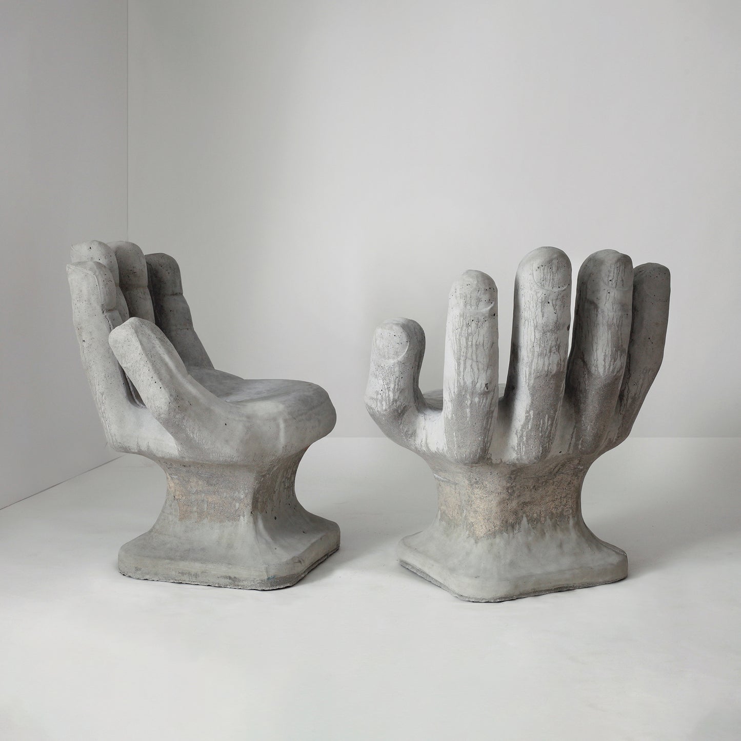 Concrete Hand Shaped Chairs, Set of 2