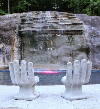 Concrete Hand Shaped Chairs, Set of 2