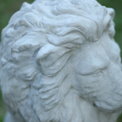Estate Lions Concrete Statues, Set of 2 - Image 7