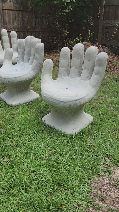 Outdoor Modern Concrete Hand Chairs, Set of 2