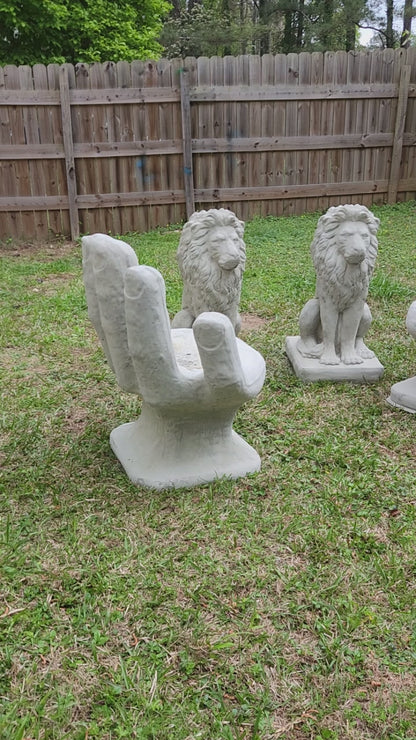 Outdoor Modern Concrete Hand Chairs, Set of 2