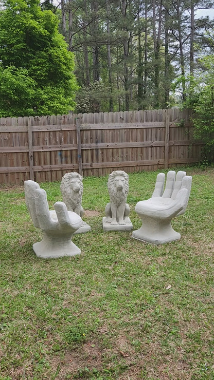 Outdoor Modern Concrete Hand Chairs, Set of 2