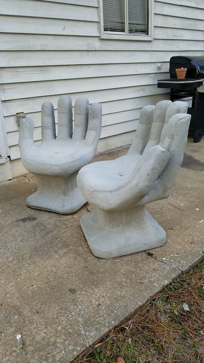 Outdoor Modern Concrete Hand Chairs, Set of 2
