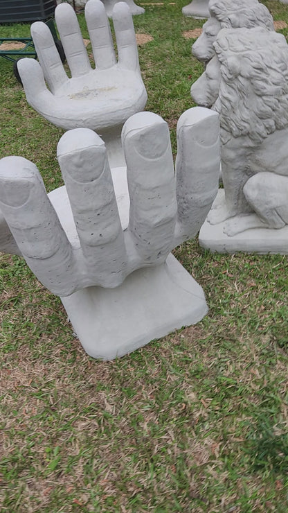 Outdoor Modern Concrete Hand Chairs, Set of 2