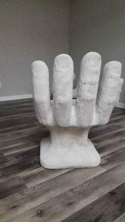 Outdoor Modern Concrete Hand Chairs, Set of 2