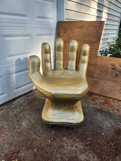 Contemporary Gold Concrete Hand Chairs, Set of 2