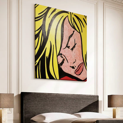 Hand Painted Acrylic on Canvas Art, Woman Sleeping