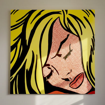 Hand Painted Acrylic on Canvas Art, Woman Sleeping